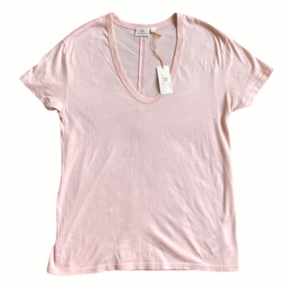 NWT AG Adriano Goldschmied Pink Henson Tee Top size women's small 100% Cotton